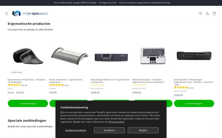 Ekrano kopija ergo-specialist.nl