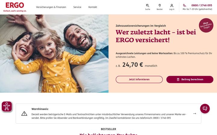 Képernyőkép: ergo.de