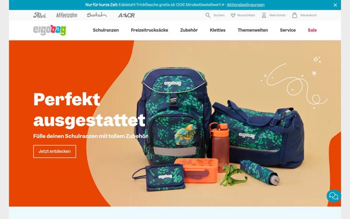 Screenshot ta' ergobag.de
