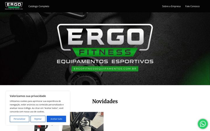 Ekraanipilt saidist ergofitnessequipamentos.com.br