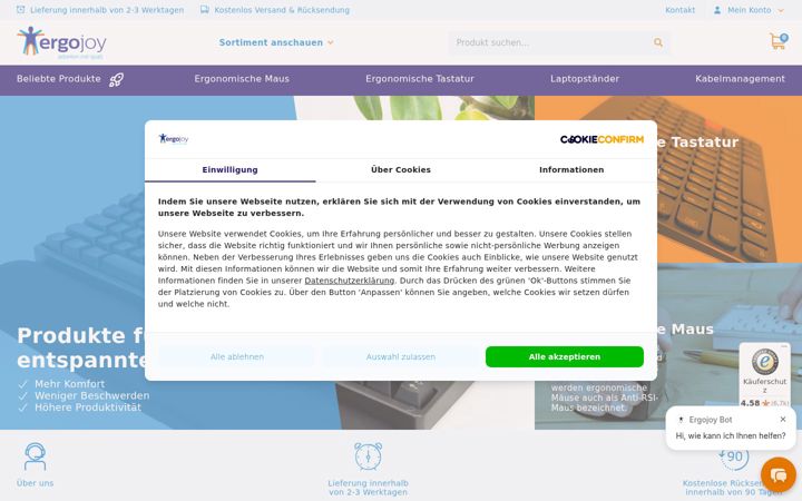 Screenshot of ergojoy.de