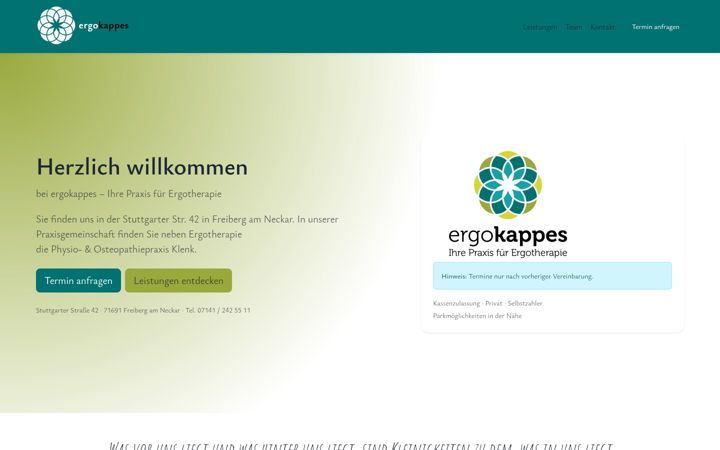 Screenshot of ergokappes.de