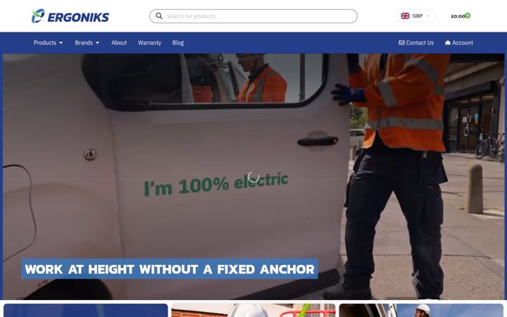 Skærmbillede af ergoniks.co.uk