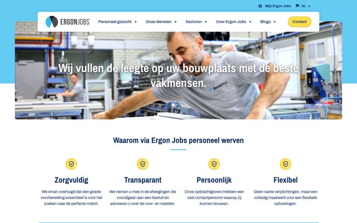 Snímek obrazovky ergonjobs.nl