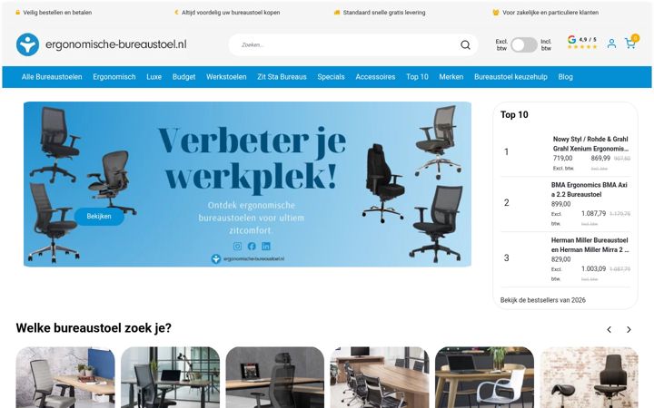 Snímek obrazovky ergonomische-bureaustoel.nl