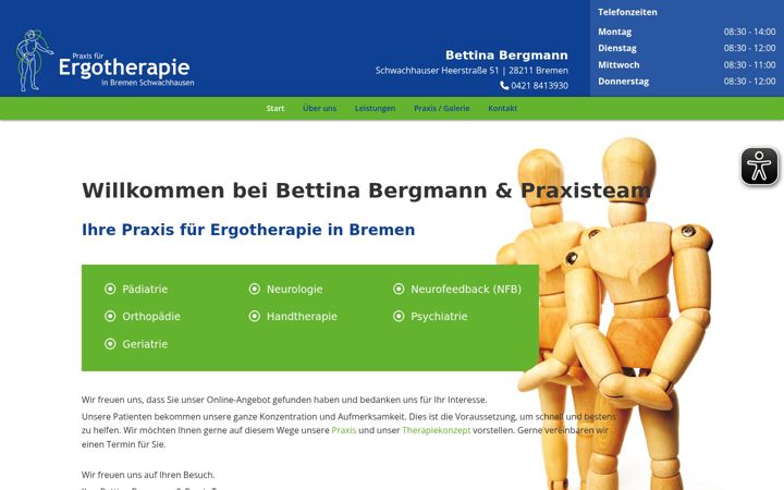 Captura de pantalla de ergopraxis-bremen.de