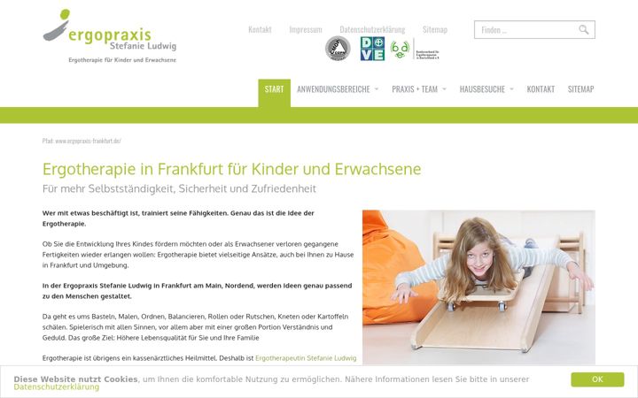 Captura de pantalla de ergopraxis-frankfurt.de