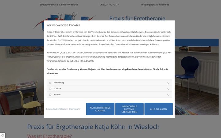 Captura de pantalla de ergopraxis-koehn.de