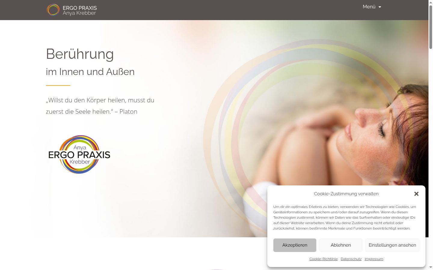 Screenshot des Einwilligungsbanners vor jeglicher Interaktion