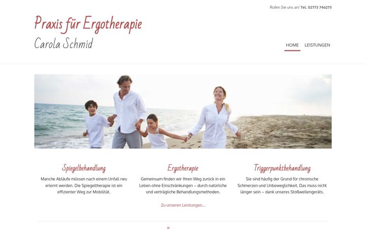 Screenshot von ergopraxisschmid.de