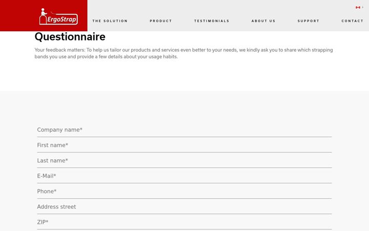 Screenshot of ergostrap.ca
