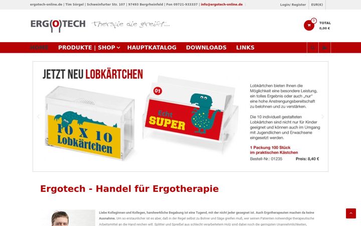 Screenshot von ergotech-online.de