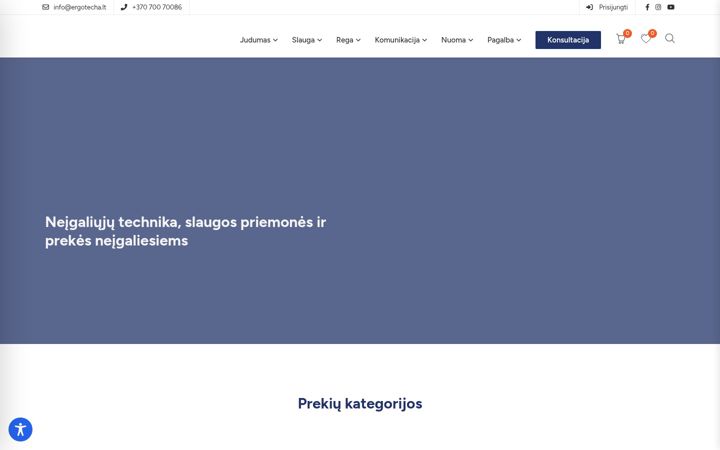 Snímek obrazovky ergotecha.lt