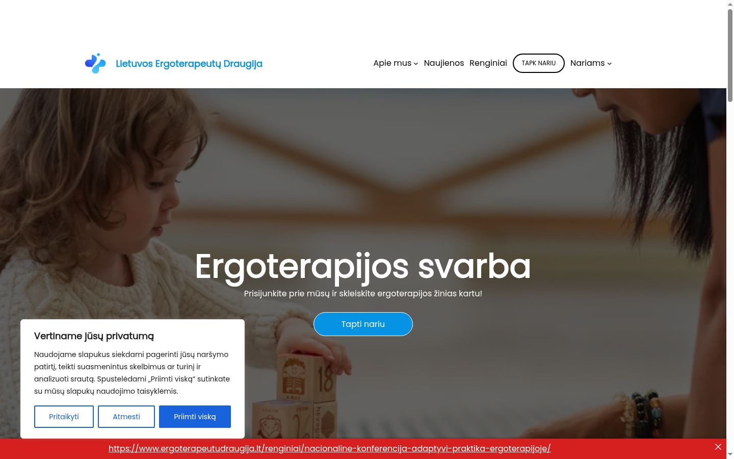 Snímek obrazovky baneru souhlasu zobrazeného před jakoukoli interakcí