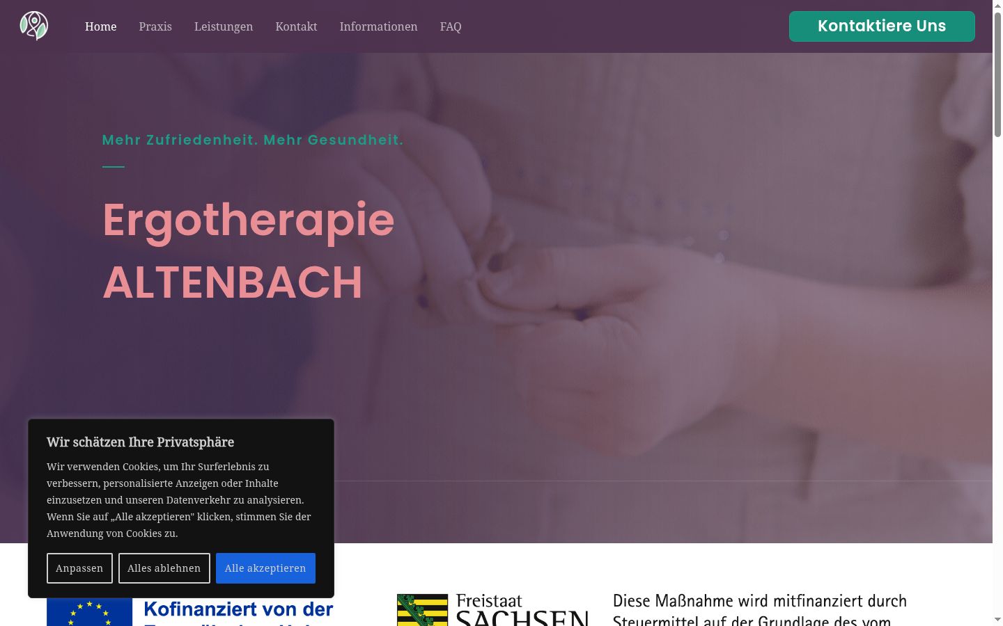 Screenshot des Einwilligungsbanners vor jeglicher Interaktion