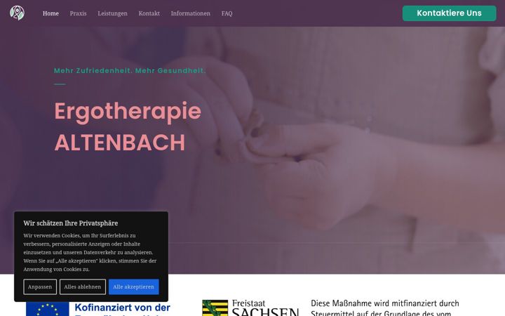 Screenshot von ergotherapie-altenbach.de