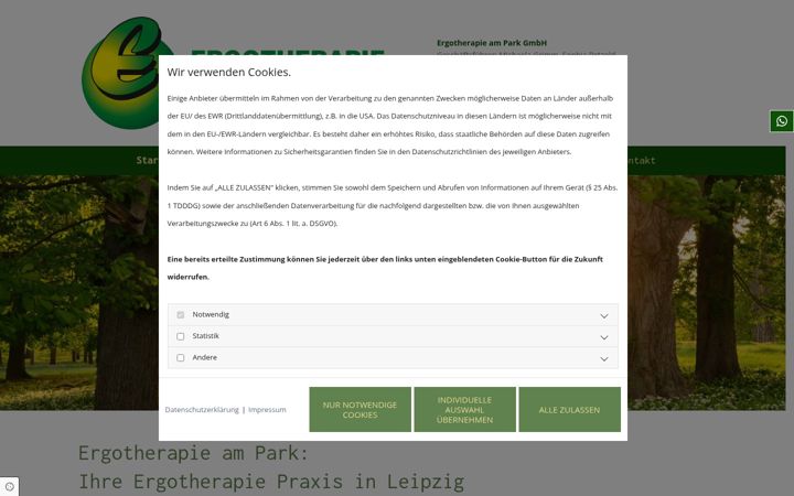Screenshot von ergotherapie-am-park.de