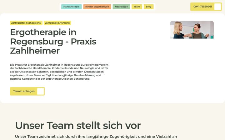 Екранна снимка на ergotherapie-burgweinting.de