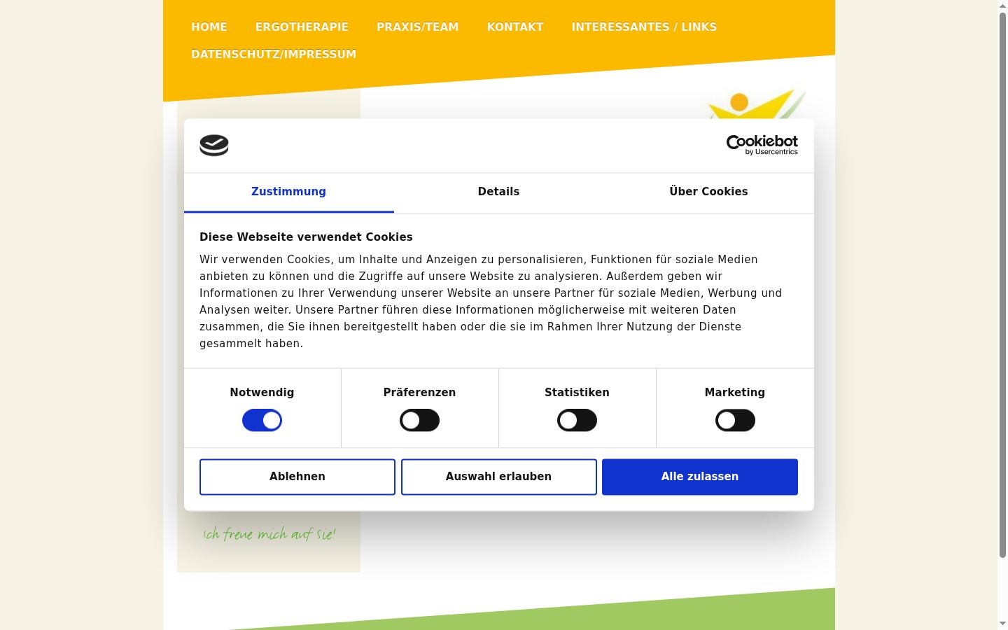 Snímek obrazovky baneru souhlasu zobrazeného před jakoukoli interakcí