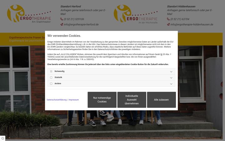 Screenshot di ergotherapie-herford.de