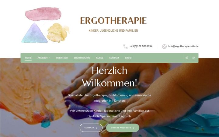 Kuvakaappaus sivustosta ergotherapie-kids.de