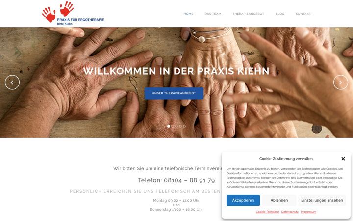 Screenshot von ergotherapie-kiehn.de