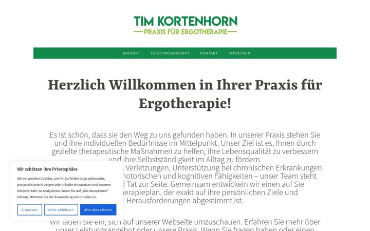 Screenshot von ergotherapie-kortenhorn.de