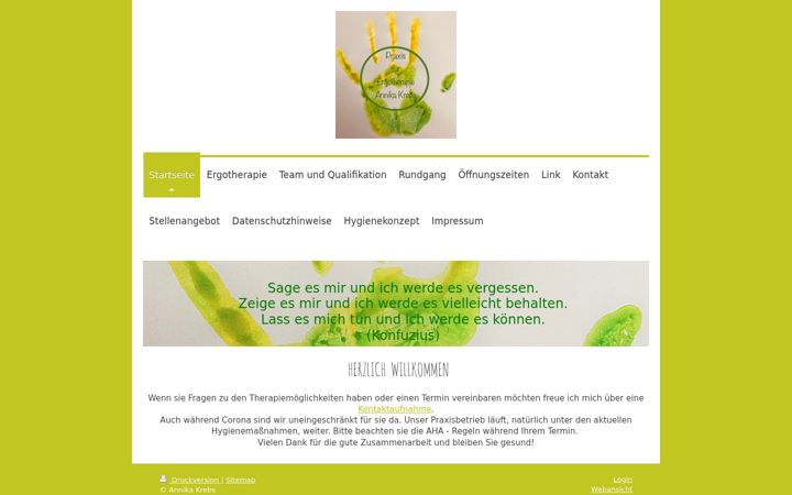 Skjámynd af ergotherapie-krebs.de