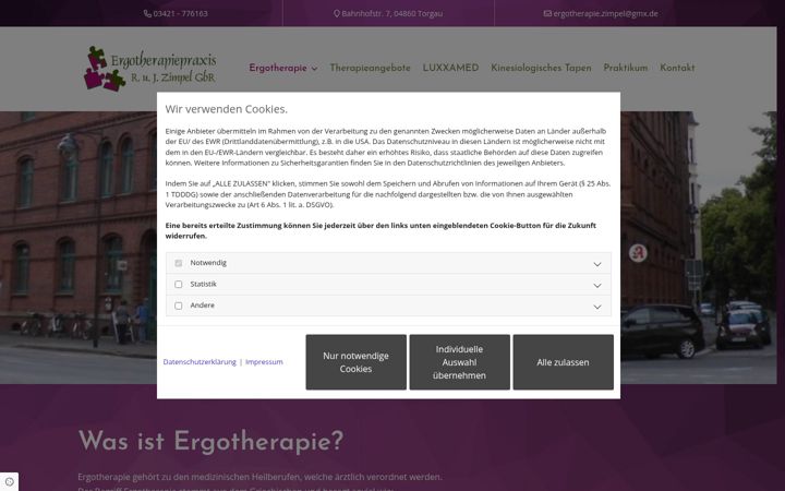 Snímek obrazovky ergotherapie-zimpel.de
