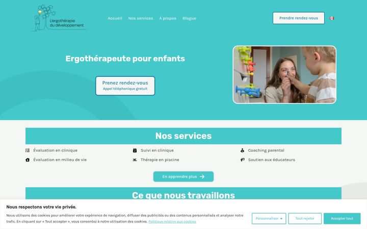 Screenshot of ergotherapiedev.ca