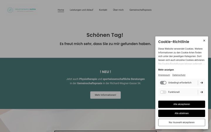 Screenshot di ergotherapiedufek.at