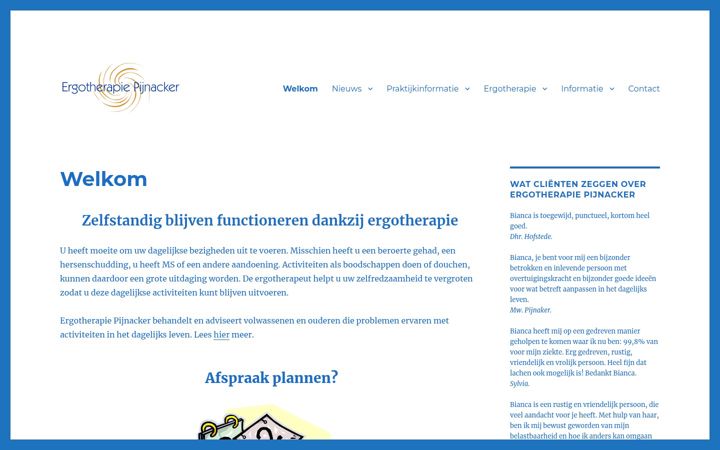 Snímek obrazovky ergotherapiepijnacker.nl