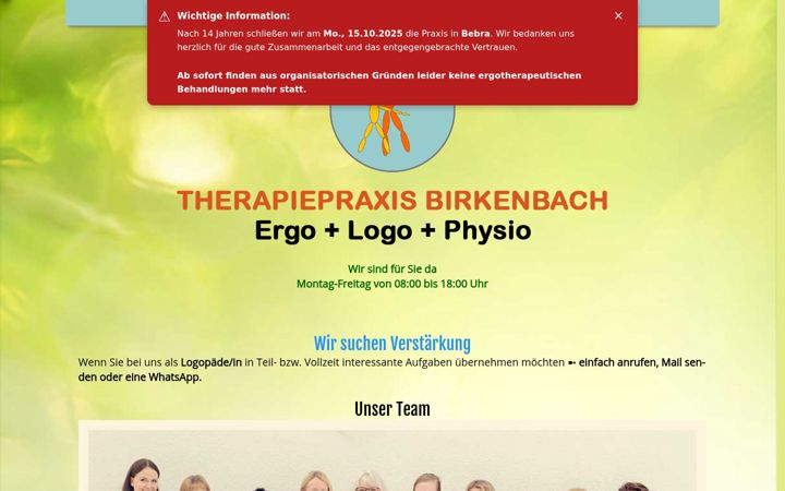 Capture d'écran de ergotherapiepraxis-hofbieber.de