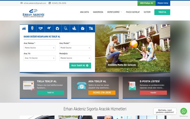 Snimka zaslona za erhanakdenizsigorta.com.tr