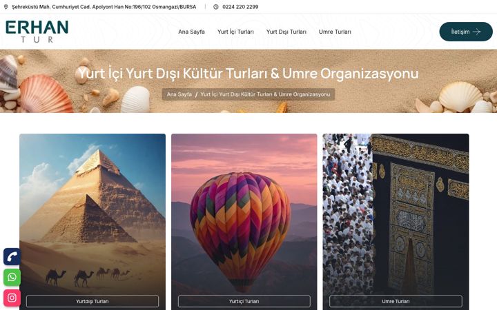 Snimka zaslona za erhantur.com.tr