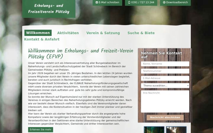 Capture d'écran de erholungsverein-ploetzky.de