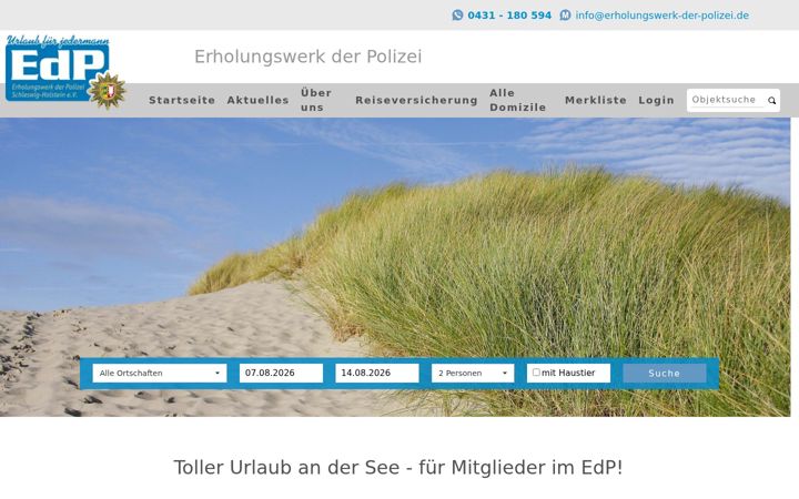 Capture d'écran de erholungswerk-der-polizei.de