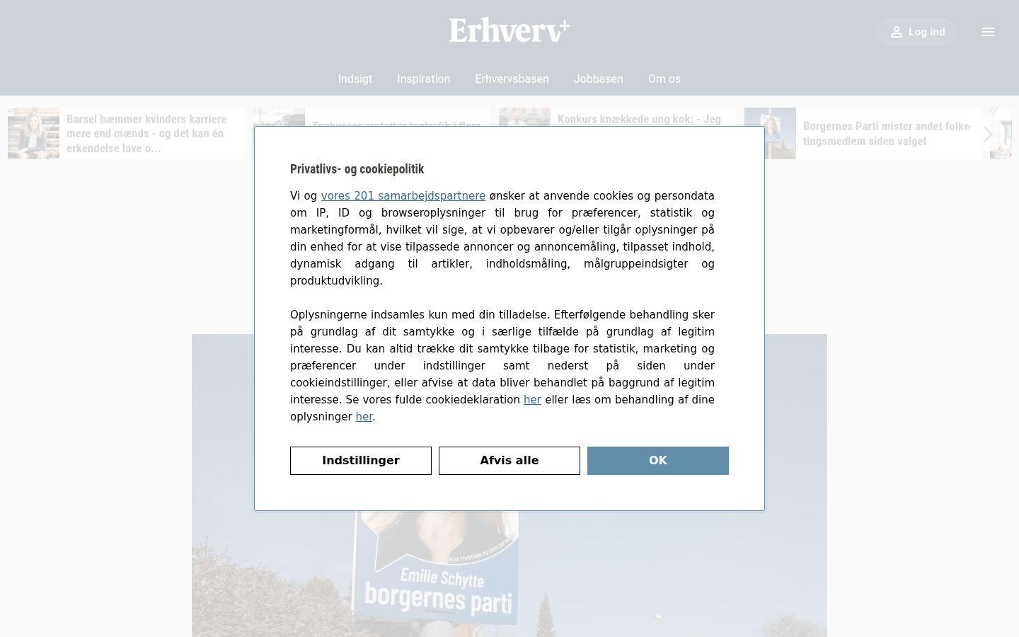 Screenshot des Einwilligungsbanners vor jeglicher Interaktion