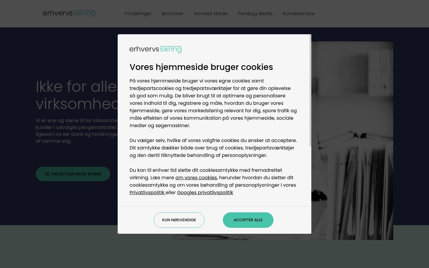 Zrzut ekranu banera zgody wyświetlanego przed jakąkolwiek interakcją