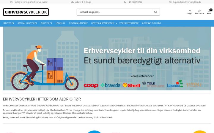 Skärmbild av erhvervscykler.dk