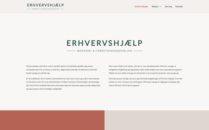 Skärmbild av erhvervshjaelp.dk