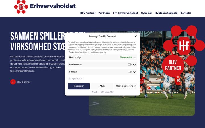 Skärmbild av erhvervsholdet.dk