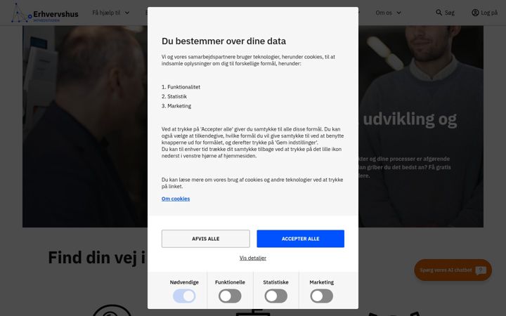 Skärmbild av erhvervshushovedstaden.dk