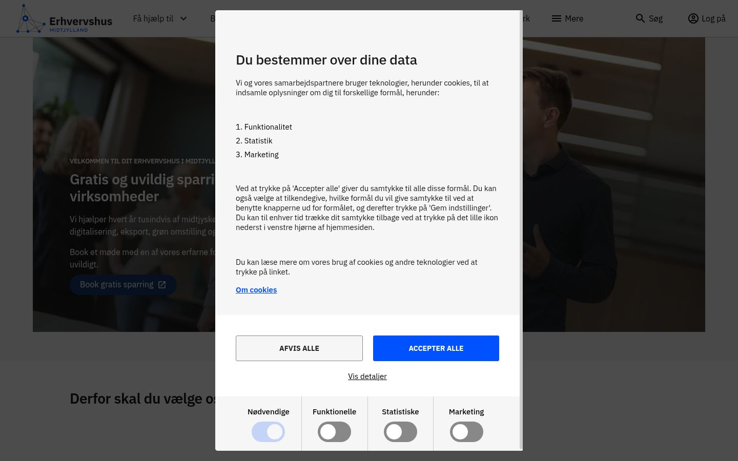Capture d'écran de la bannière de consentement affichée avant toute interaction