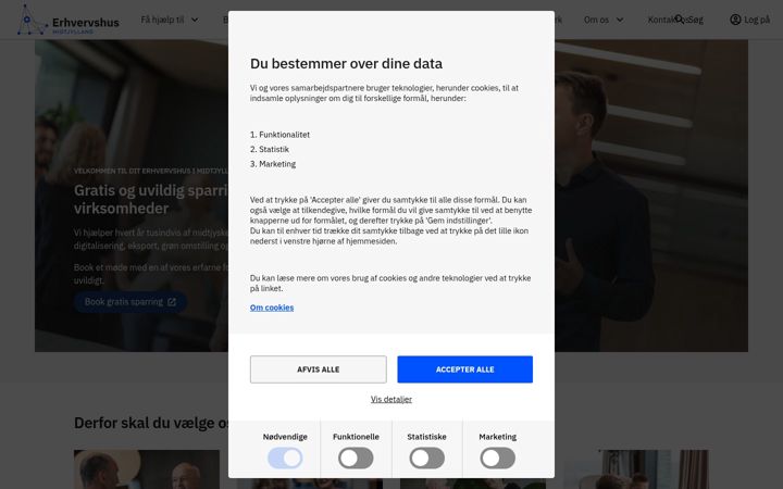 Skärmbild av erhvervshusmidtjylland.dk