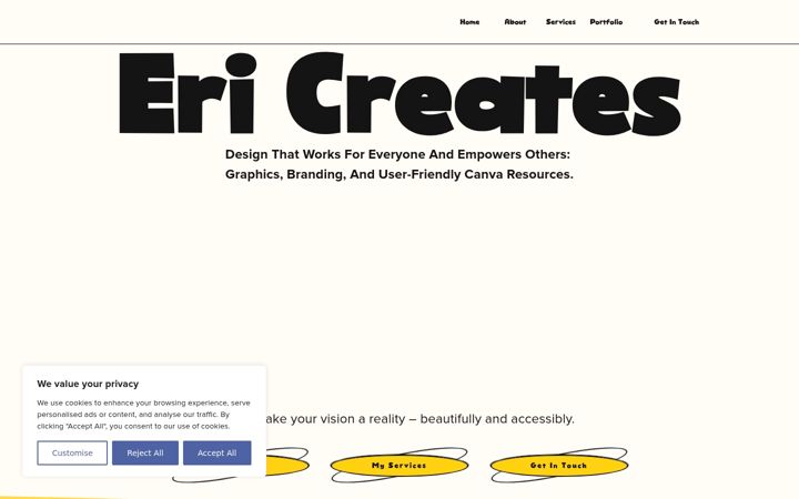 Skærmbillede af eri-creates.co.uk