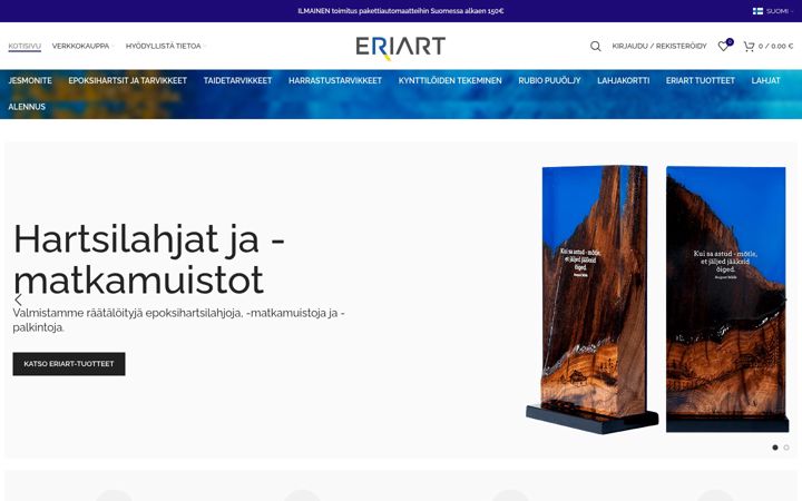 Екранна снимка на eriart.fi