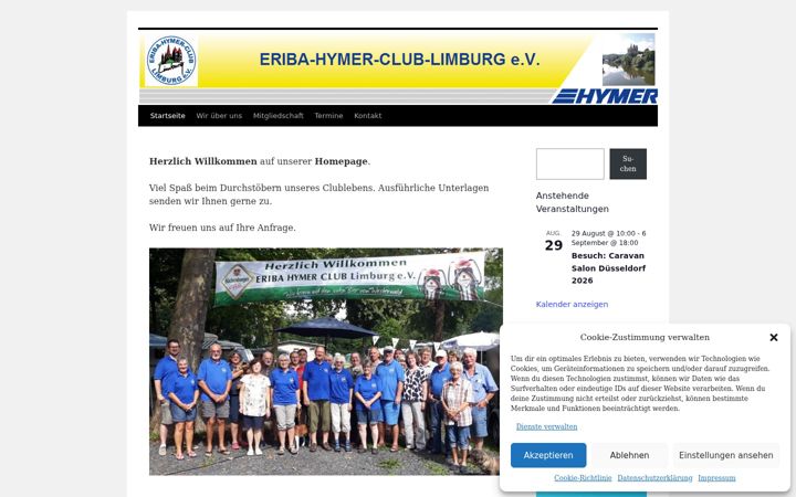 Capture d'écran de eriba-hymer-club.de