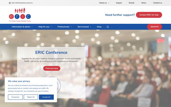 Screenshot von eric.org.uk