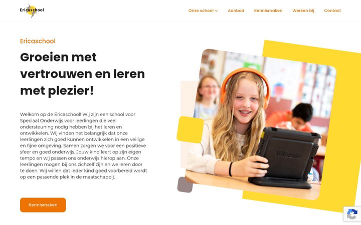 Snímek obrazovky ericaschoolvlaardingen.nl